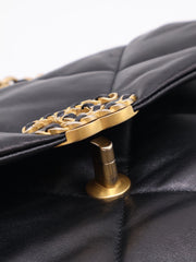 CHANEL 19 Quilted Lambskin Flap Bag 26 - Black with Gold Hardware