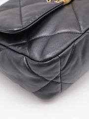 CHANEL 19 Quilted Lambskin Flap Bag 26 - Black with Gold Hardware