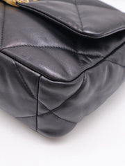 CHANEL 19 Quilted Lambskin Flap Bag 26 - Black with Gold Hardware