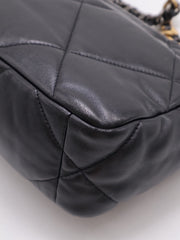 CHANEL 19 Quilted Lambskin Flap Bag 26 - Black with Gold Hardware