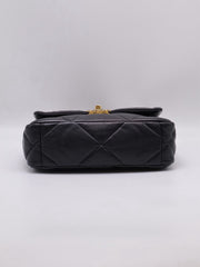 CHANEL 19 Quilted Lambskin Flap Bag 26 - Black with Gold Hardware
