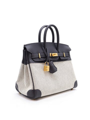 HERMES Birkin 25 - Canvas / Ardoise with Gold Hardware