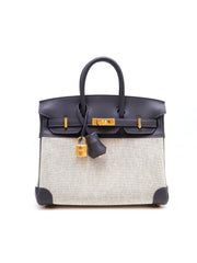 HERMES Birkin 25 - Canvas / Ardoise with Gold Hardware