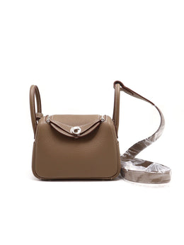 HERMES Mini Lindy - Etoupe with Palladium Hardware