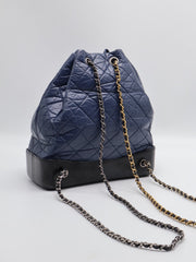 CHANEL Gabrielle Backpack - Navy Blue with Silver Hardware [Series 27]