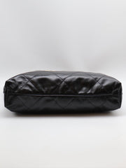 CHANEL 22 Handbag Medium - Black/White Logo with Gold Hardware