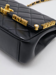 CHANEL 23C Seasonal Mini Classic Flap 20 - Black with Gold Hardware