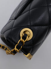 CHANEL 23C Seasonal Mini Classic Flap 20 - Black with Gold Hardware