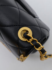 CHANEL 23C Seasonal Mini Classic Flap 20 - Black with Gold Hardware