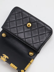 CHANEL 23C Seasonal Mini Classic Flap 20 - Black with Gold Hardware
