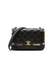 CHANEL 23C Seasonal Mini Classic Flap 20 - Black with Gold Hardware