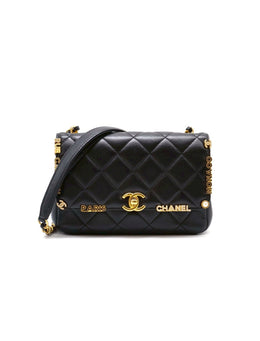 CHANEL 23C Seasonal Mini Classic Flap 20 - Black with Gold Hardware