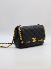 CHANEL 23C Seasonal Mini Classic Flap 20 - Black with Gold Hardware