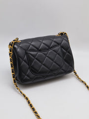 CHANEL 23C Seasonal Mini Classic Flap 20 - Black with Gold Hardware