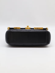 CHANEL 23C Seasonal Mini Classic Flap 20 - Black with Gold Hardware