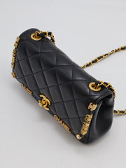 CHANEL 23C Seasonal Mini Classic Flap 20 - Black with Gold Hardware