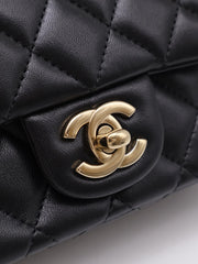 CHANEL Classic Square Mini Flap Bag 18 - Black with Gold Hardware