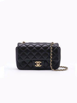 CHANEL Classic Square Mini Flap Bag 18 - Black with Gold Hardware