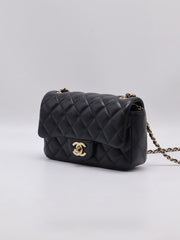 CHANEL Classic Square Mini Flap Bag 18 - Black with Gold Hardware