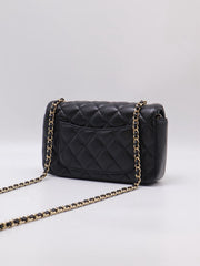 CHANEL Classic Square Mini Flap Bag 18 - Black with Gold Hardware