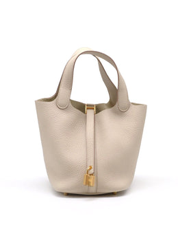 HERMES Picotin Lock 18 - Beton with Gold Hardware [U]