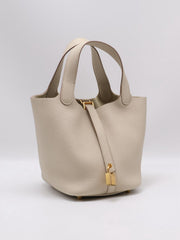 HERMES Picotin Lock 18 - Beton with Gold Hardware [U]