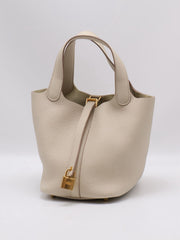 HERMES Picotin Lock 18 - Beton with Gold Hardware [U]
