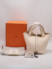 HERMES Picotin Lock 18 - Nata with Palladium Hardware [U]