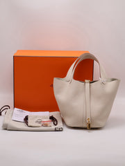 HERMES Picotin Lock 18 - Craie with Gold Hardware [G]