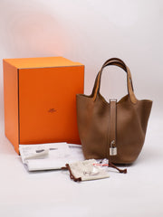 HERMES Picotin Lock 18 Touch - Alezan with Palladium Hardware [U]