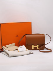 HERMES Mini Constance 19 - Gold with Gold Hardware [U]