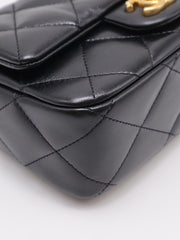 CHANEL Lambskin Heart Clasp Flap Bag 19 - Black with Gold Hardware