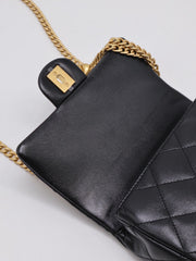 CHANEL Lambskin Heart Clasp Flap Bag 19 - Black with Gold Hardware