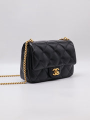 CHANEL Lambskin Heart Clasp Flap Bag 19 - Black with Gold Hardware