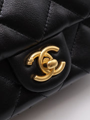 CHANEL Lambskin Heart Clasp Flap Bag 19 - Black with Gold Hardware