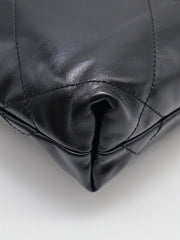 CHANEL 22 Mini Handbag with Pearl Chain - Black with Gold Hardware