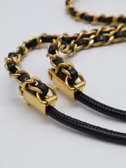 CHANEL 22 Mini Handbag with Pearl Chain - Black with Gold Hardware