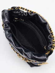 CHANEL 22 Mini Handbag with Pearl Chain - Black with Gold Hardware