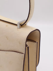 HERMES Mini Constance 19 Ostrich - Craie with Palladium Hardware [B]