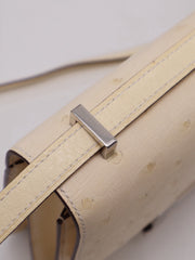 HERMES Mini Constance 19 Ostrich - Craie with Palladium Hardware [B]