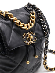 CHANEL 19 Quilted Lambskin Flap Backpack – Black with Mixed Hardware