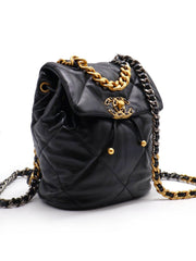 CHANEL 19 Quilted Lambskin Flap Backpack – Black with Mixed Hardware