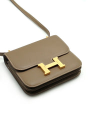 HERMES Mini Constance 19 - Etoupe with Gold Hardware