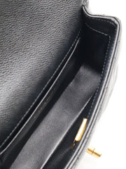 CHANEL Heart Adjustable Clasp Flap Bag 19 - Black / Gold