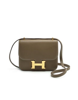 HERMES Mini Constance 19 - Etoupe with Gold Hardware