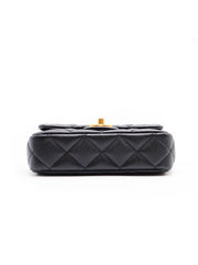 CHANEL Heart Adjustable Clasp Flap Bag 19 - Black / Gold