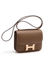 HERMES Mini Constance 19 - Etoupe with Rose Gold Hardware