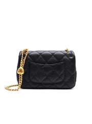 CHANEL Heart Adjustable Clasp Flap Bag 19 - Black / Gold