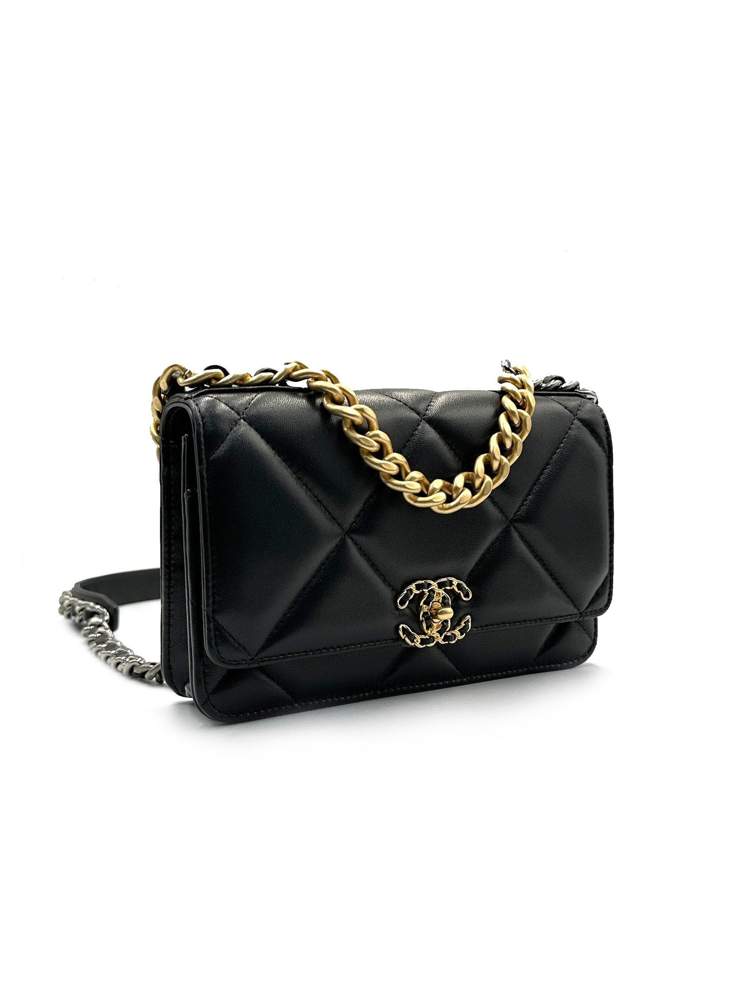 CHANEL 19 Quilted WOC with Duo Hardware tone - Black