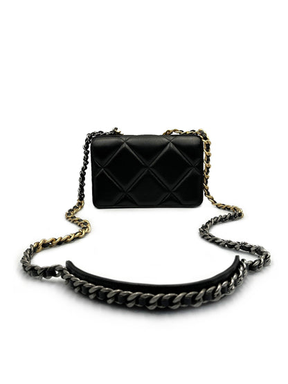 CHANEL 19 Quilted WOC with Duo Hardware tone - Black